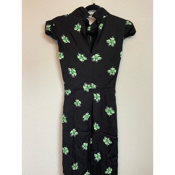 Self-Portrait Pansy Print Midi Dress size 0 - Picture 4 of 8